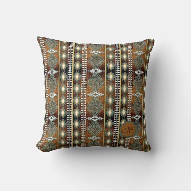 Southwestern ethnic tribal pattern. throw pillow (Front)
