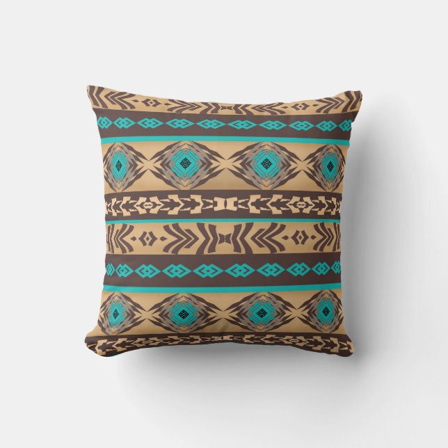 Southwestern ethnic tribal pattern. throw pillow (Front)