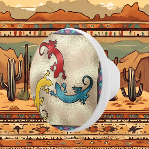 Southwestern Faux Stained Glass ceramic knob