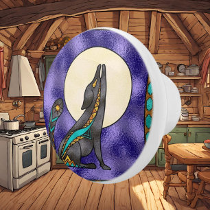 Southwestern Faux Stained Glass ceramic knob