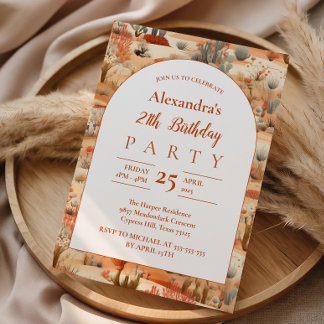 Southwestern Floral Birthday Party Invitation