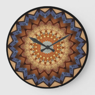 Southwestern geometric design large clock