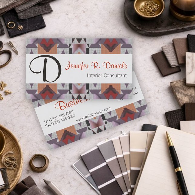Southwestern Geometric Interior Consultant Business Card (Creator Uploaded)