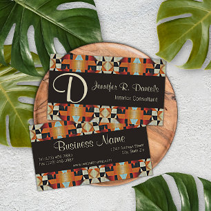 Southwestern Geometric Interior Consultant Business Card
