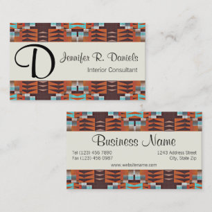 Southwestern Geometric Interior Consultant Business Card