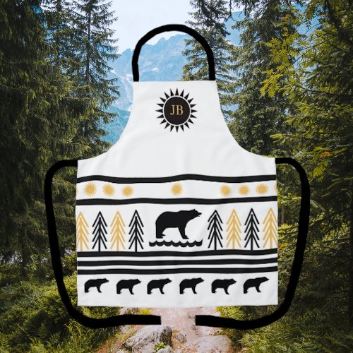 Southwestern Geometric Navajo Black Bear Apron