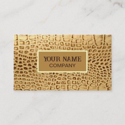 southwestern Gold brown Alligator Leather Business Card