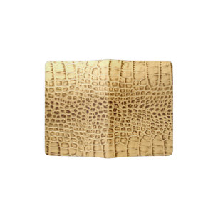 southwestern Gold brown Alligator Leather Passport Holder