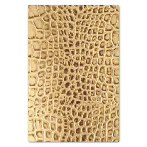 southwestern Gold brown Alligator Leather Tissue Paper