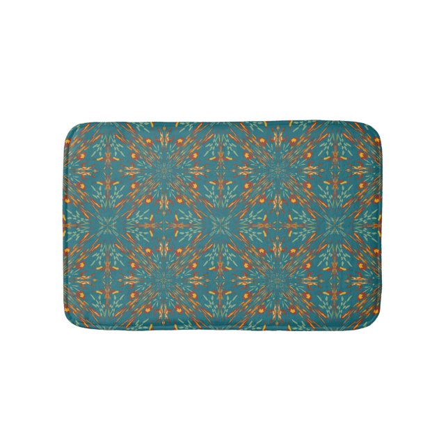 Southwestern Golden Sun Ray Colors Pattern Bath Mat (Front)