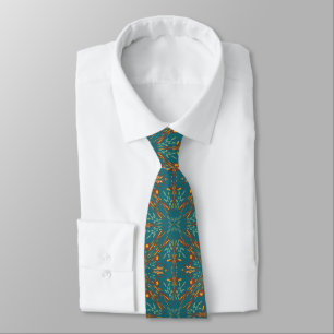 Southwestern Golden Sun Ray Colors Pattern Neck Tie