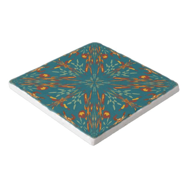 Southwestern Golden Sun Ray Colors Pattern Trivet (Corner)
