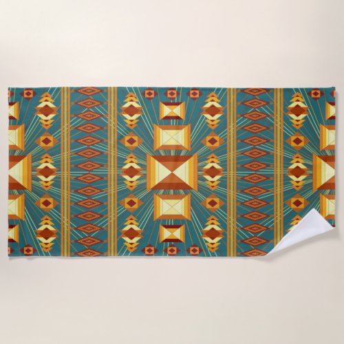 Southwestern Golden Sun Rays Indian Blanket Design