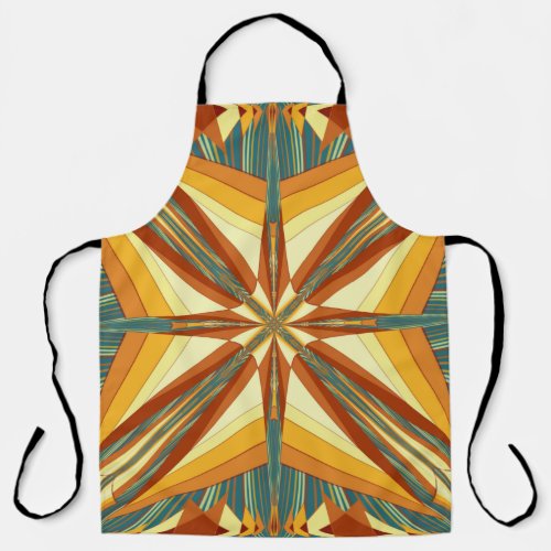 Southwestern Golden Sun Rays Indian Blanket Design Apron