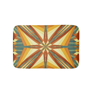 Southwestern Golden Sun Rays Indian Blanket Design Bath Mat