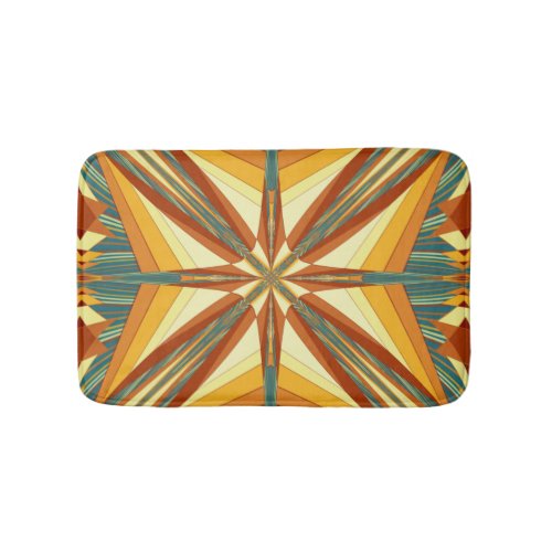Southwestern Golden Sun Rays Indian Blanket Design Bath Mat