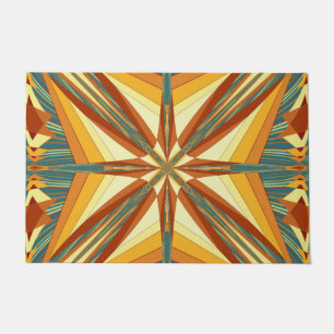 Southwestern Golden Sun Rays Indian Blanket Design Doormat