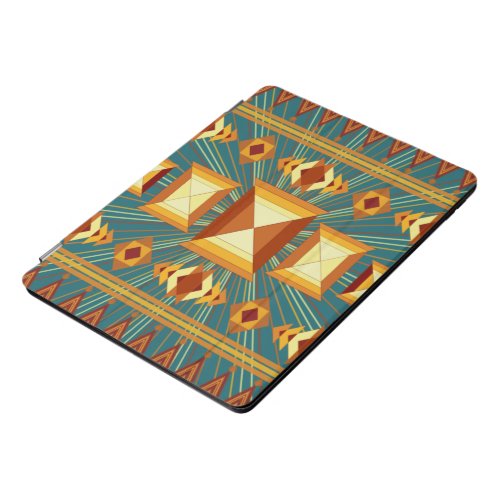 Southwestern Golden Sun Rays Indian Blanket Design iPad Pro Cover