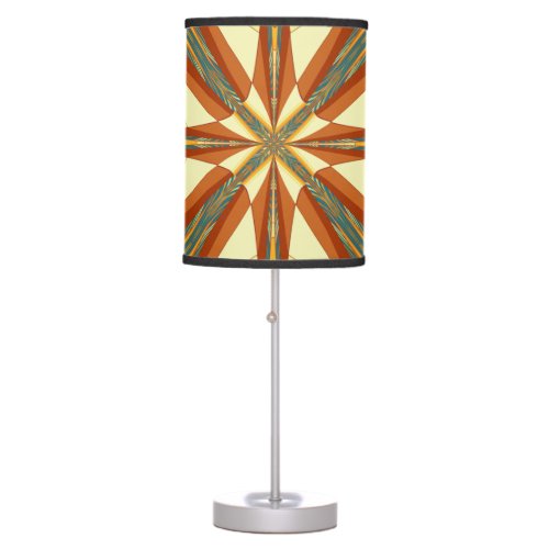 Southwestern Golden Sun Rays Indian Blanket Design Table Lamp