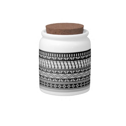 Southwestern Gray Geometric Patterns Bath Jar