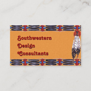 Southwestern Hairpipe and Feathers Business Card