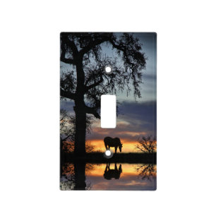 Southwestern Horse and Water Sunset  Light Switch