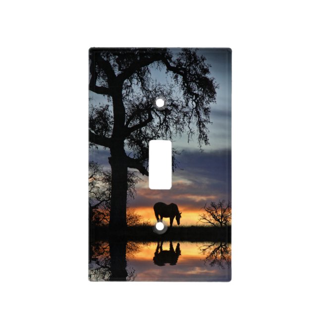Southwestern Horse and Water Sunset  Light Switch (Front)