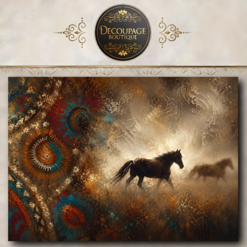 Southwestern Horse Art Collage Tissue Paper