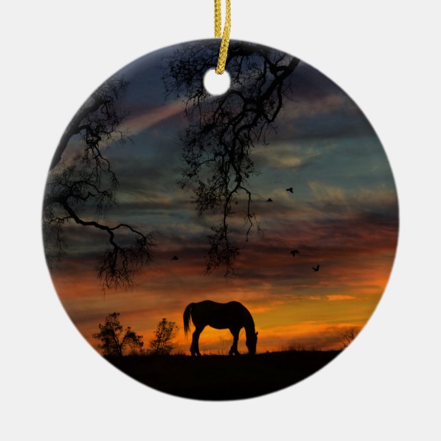 Southwestern Horse Ornament (Front)