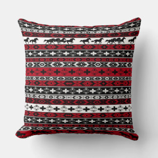Southwestern Indian Horse Throw Pillow