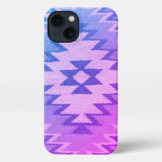 Southwestern iPhone Case - Bright Blue & Purple (Back)