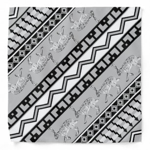 Southwestern Jackrabbit and Geometric Patterns Bandana