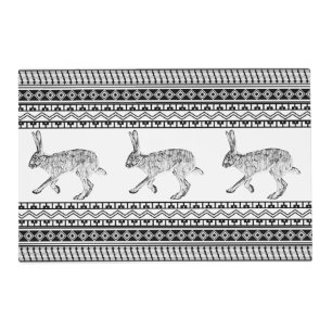 Southwestern Jackrabbit and Geometric Patterns Placemat