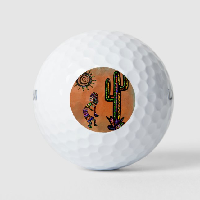 SOUTHWESTERN  KOKOPELLI ART      GOLF BALLS (Front)