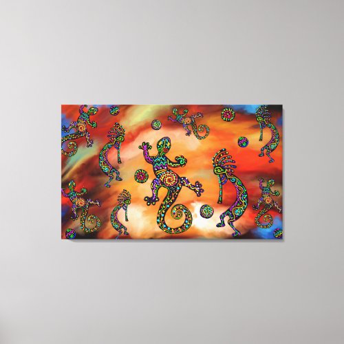 Southwestern Kokopelli Art Painting Canvas Print