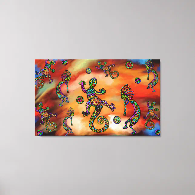 Southwestern Kokopelli Art Painting Canvas Print | Zazzle