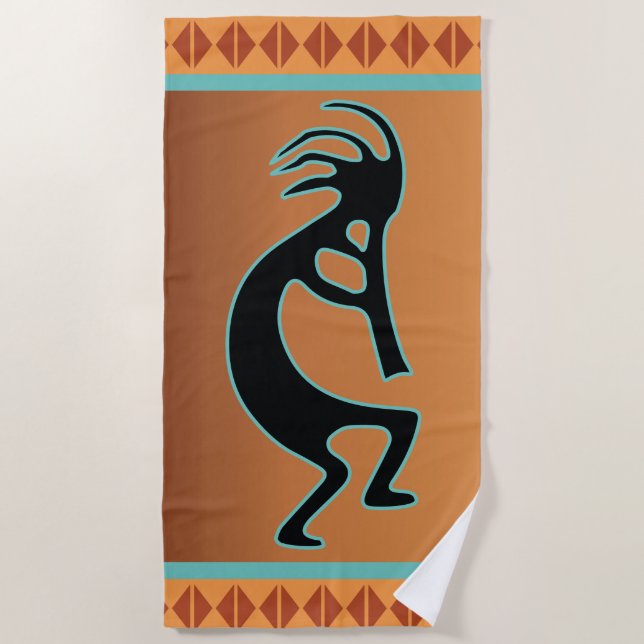 Southwestern Kokopelli Beach Towel (Front)