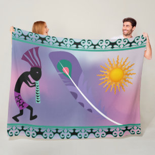 Southwestern Kokopelli Fleece Blanket