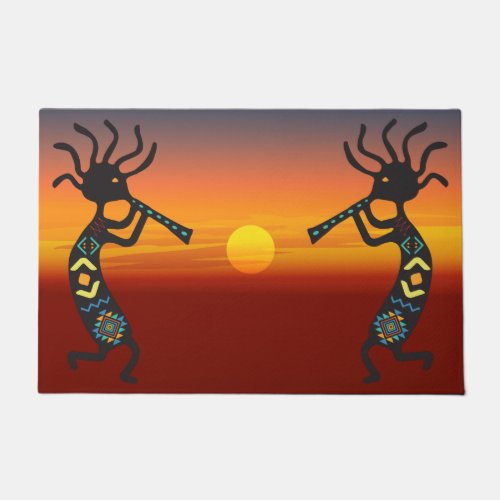 Southwestern Kokopelli Sunset Doormat