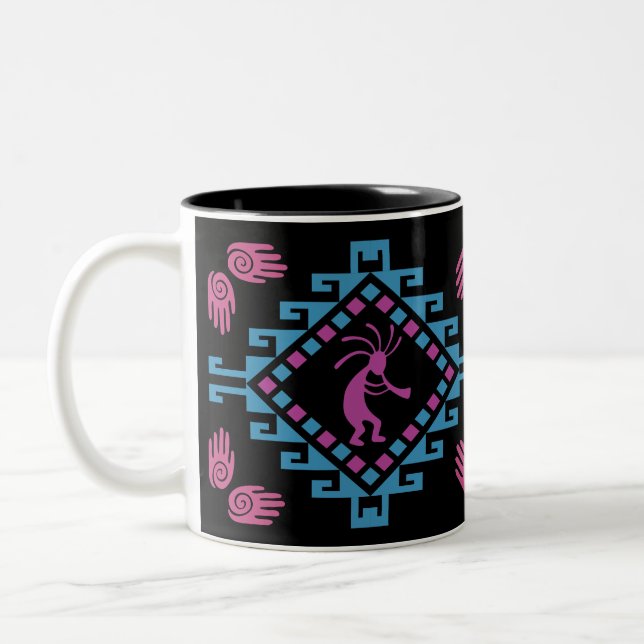 Southwestern Kokopelli  Two-Tone Coffee Mug (Left)