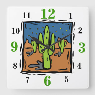 Southwestern Landscape Clock With Numbers