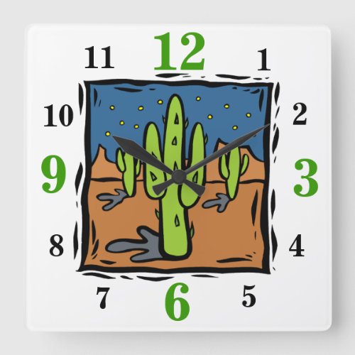 Southwestern Landscape Clock With Numbers