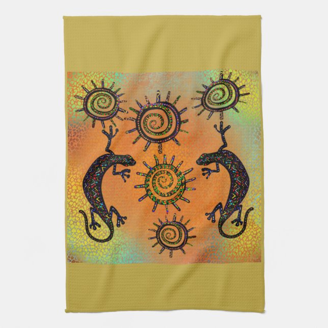 SOUTHWESTERN LIZARD ART        KITCHEN TOWEL (Vertical)