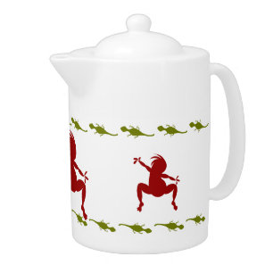 Southwestern Lizards & Dancing Kokopelli Teapot
