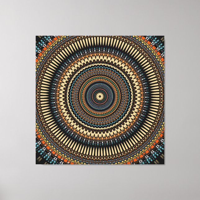 Southwestern Mandala Design Canvas Print (Front)
