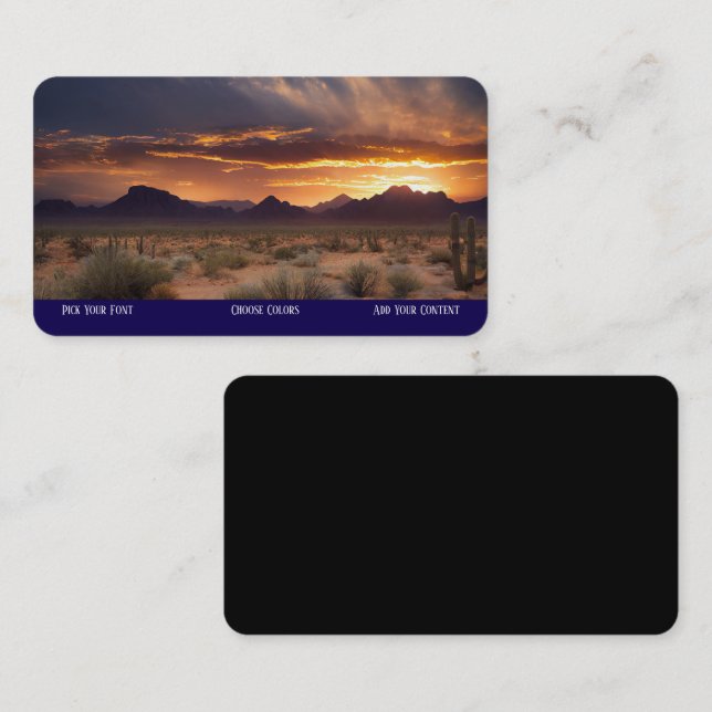 Southwestern mountains desert sunset  business card (Front/Back)