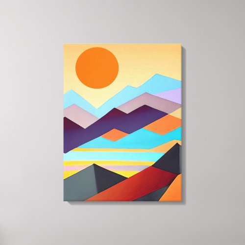 Southwestern Mountains Geometric Abstract  Canvas Print