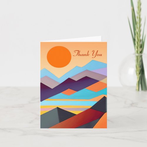 Southwestern Mountains Geometric Abstract  Card