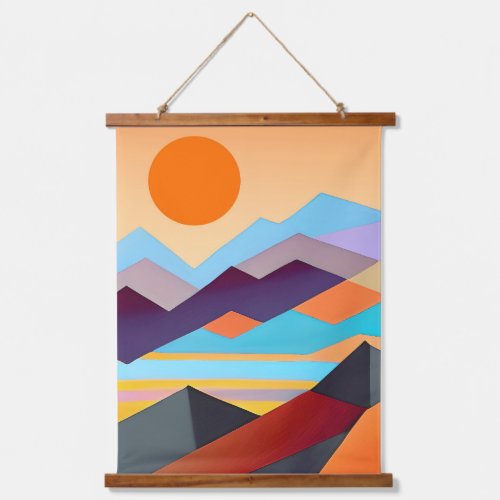Southwestern Mountains Geometric Abstract  Hanging Tapestry