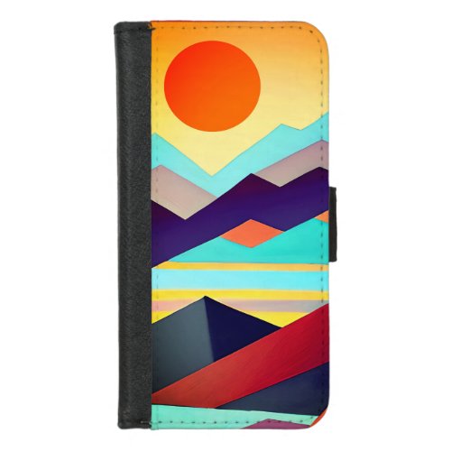 Southwestern Mountains Geometric Abstract  iPhone 87 Wallet Case